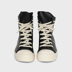 Rick Owens WMNS Hollywood Calf Leather Sneakers – Pelle Black / Milk / Milk