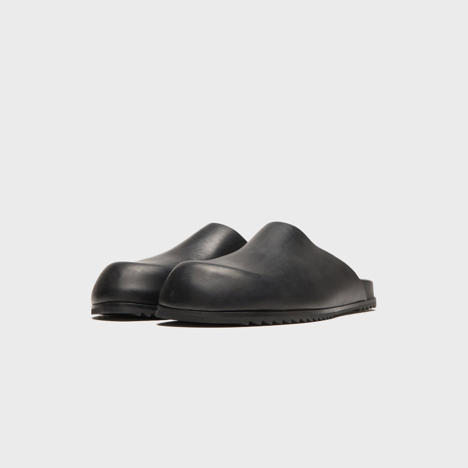 Rick Owens Black Temple Mule Granola Loafers - Pelle Black