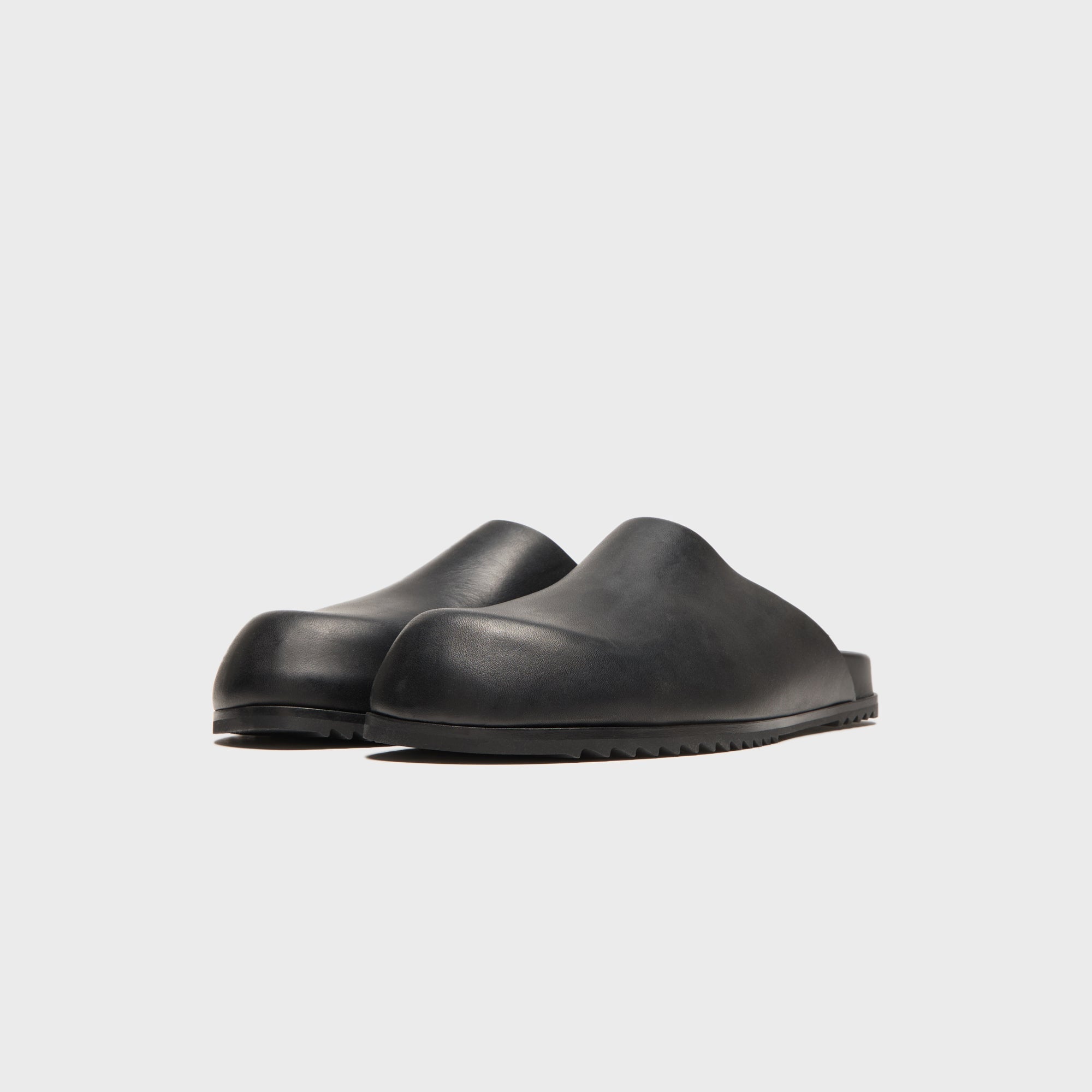 Rick Owens Black Temple Mule Granola Loafers - Pelle Black