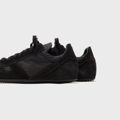 Rick Owens Minimal Suede Trimmed Sneaks - Black / Black / Black