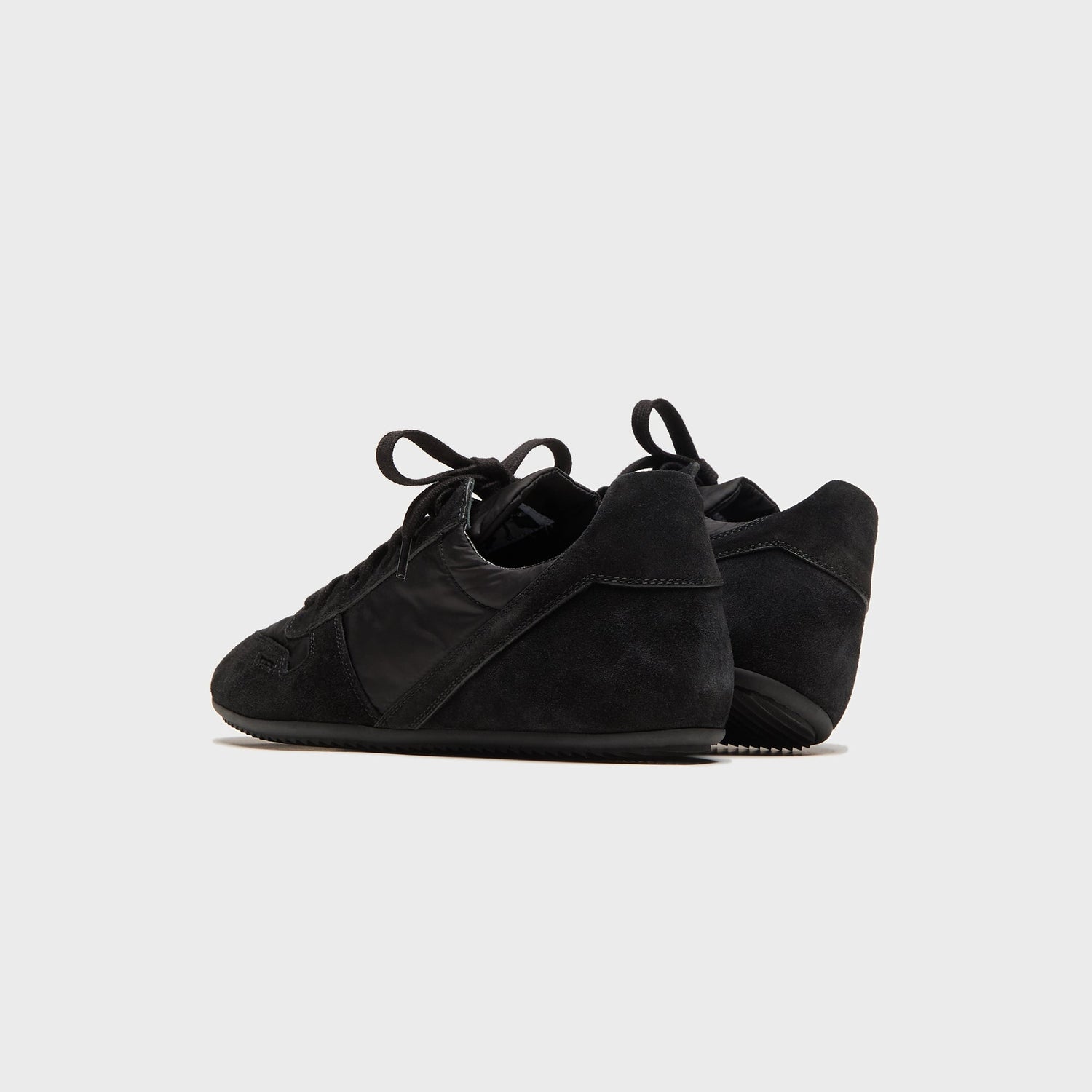 Rick Owens Minimal Suede Trimmed Sneaks - Black / Black / Black