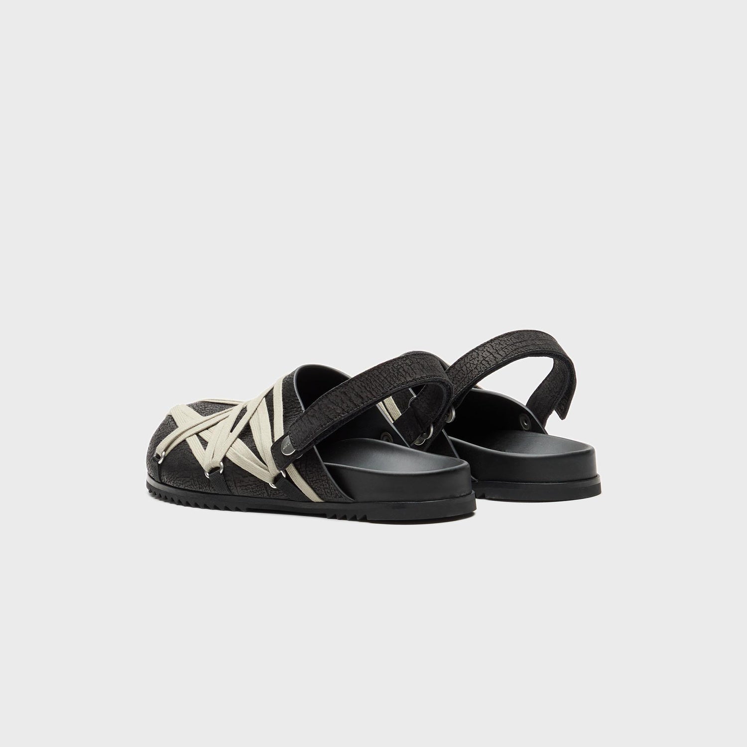 Rick Owens Megalace Mule Granola Mules- Pelle Black