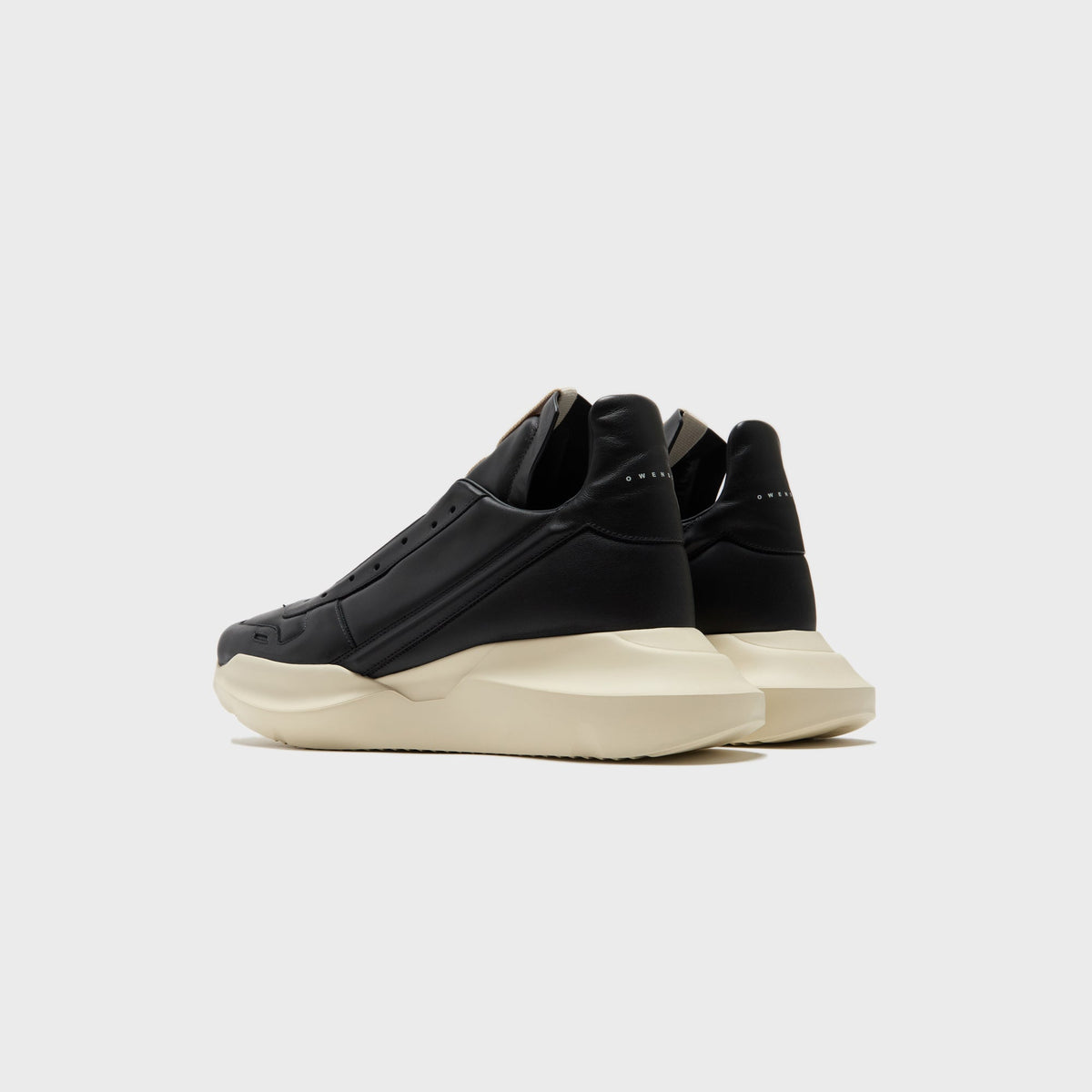 Rick Owens Scarpe Pelle Geth Runner – Black / Milk / Milk