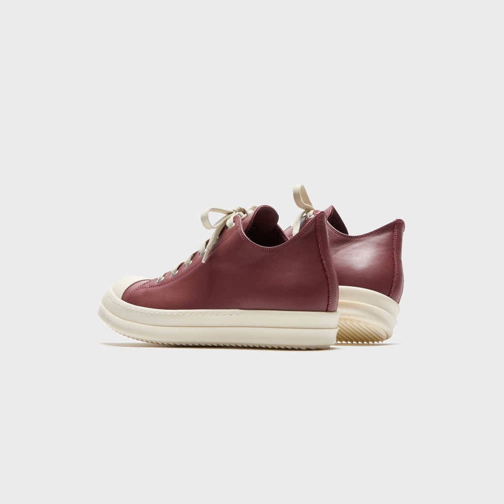 Rick Owens Scarpe In Pelle Low Sneaker – Rosewood / Milk / Milk