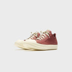 Rick Owens Low Sneakers Scarpe In Pelle – Rosewood / Milk / Milk