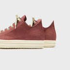 Rick Owens Low Sneakers Scarpe In Pelle – Rosewood / Milk / Milk