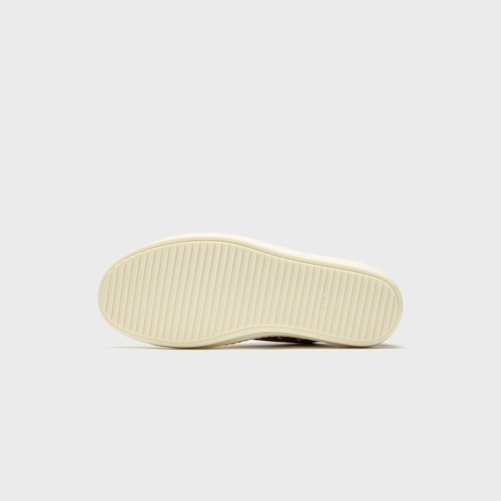 Rick Owens Low Sneakers Scarpe In Pelle – Rosewood / Milk / Milk