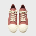 Rick Owens Low Sneakers Scarpe In Pelle – Rosewood / Milk / Milk