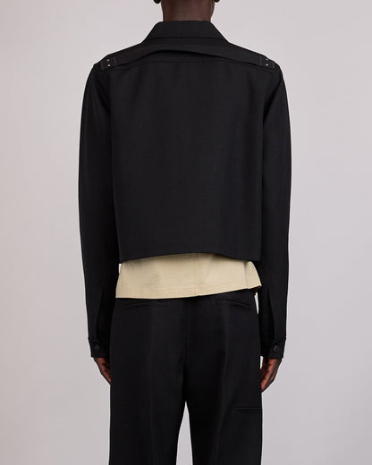 Rick Owens Alice Brad Jacket Wool Whipcord Black