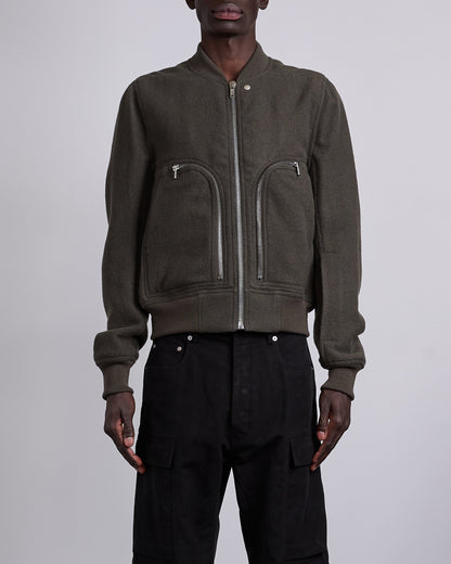 Rick Owens Bauhaus Flight Jacket Boiled Wool Bosco