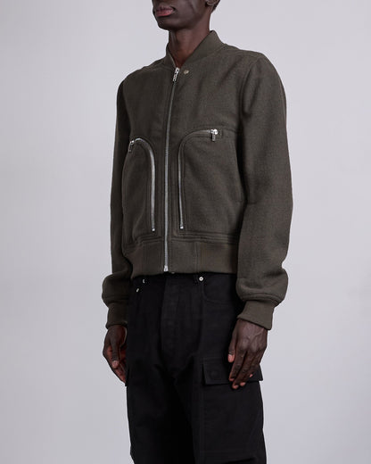 Rick Owens Bauhaus Flight Jacket Boiled Wool Bosco