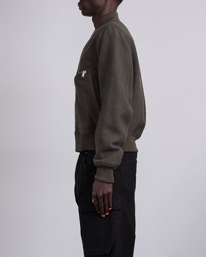 Rick Owens Bauhaus Flight Jacket Boiled Wool Bosco