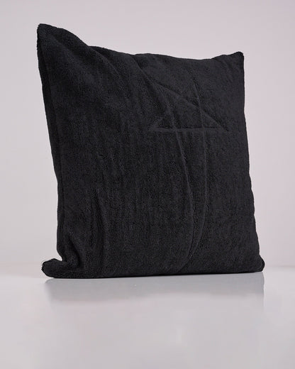 Rick Owens Beach Pentagram Heavy Cotton Terry Pillow Black