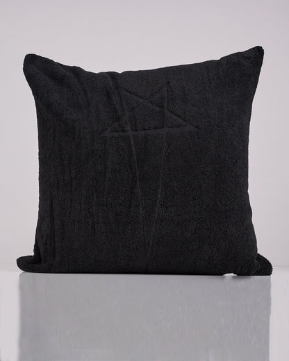 Rick Owens Beach Pentagram Heavy Cotton Terry Pillow Black