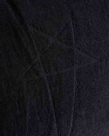 Rick Owens Beach Pentagram Heavy Cotton Terry Pillow Black