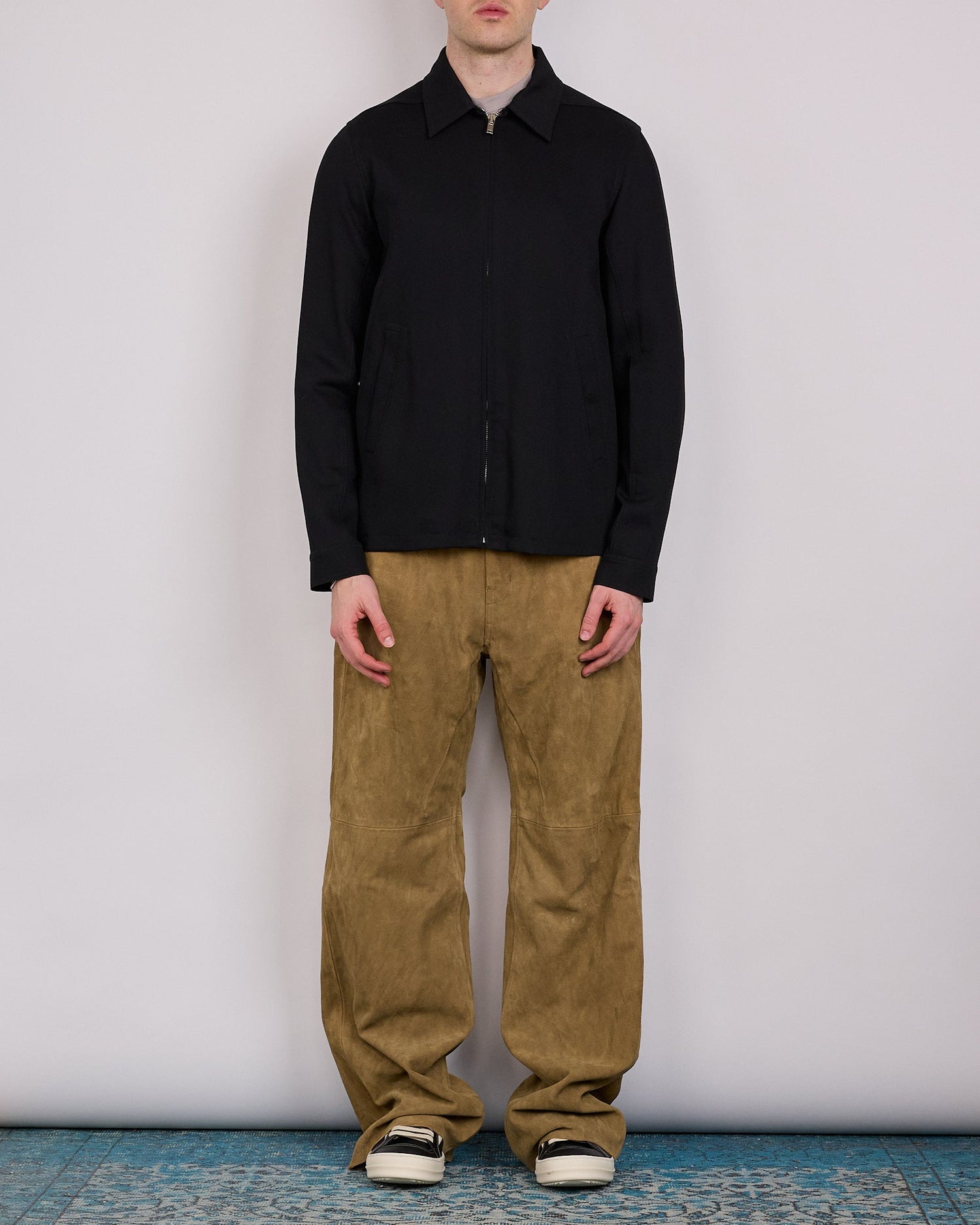 Rick Owens Brad Jacket Twisted Wool Black
