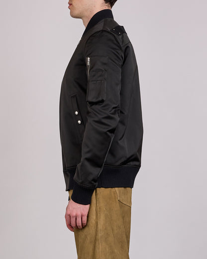 Rick Owens Classic Flight Jacket Tech Duchesse Black