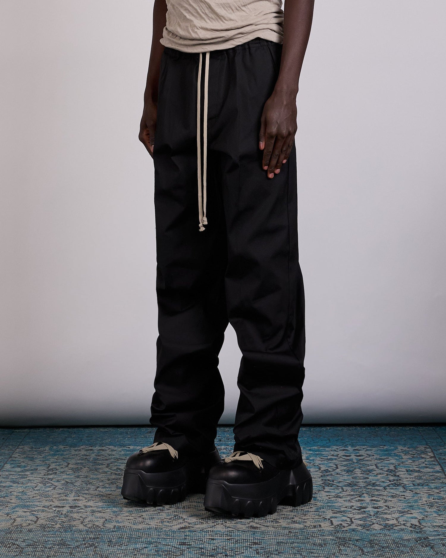 Rick Owens Drawstring Dietrich Pant TE Stretch Poplin Black