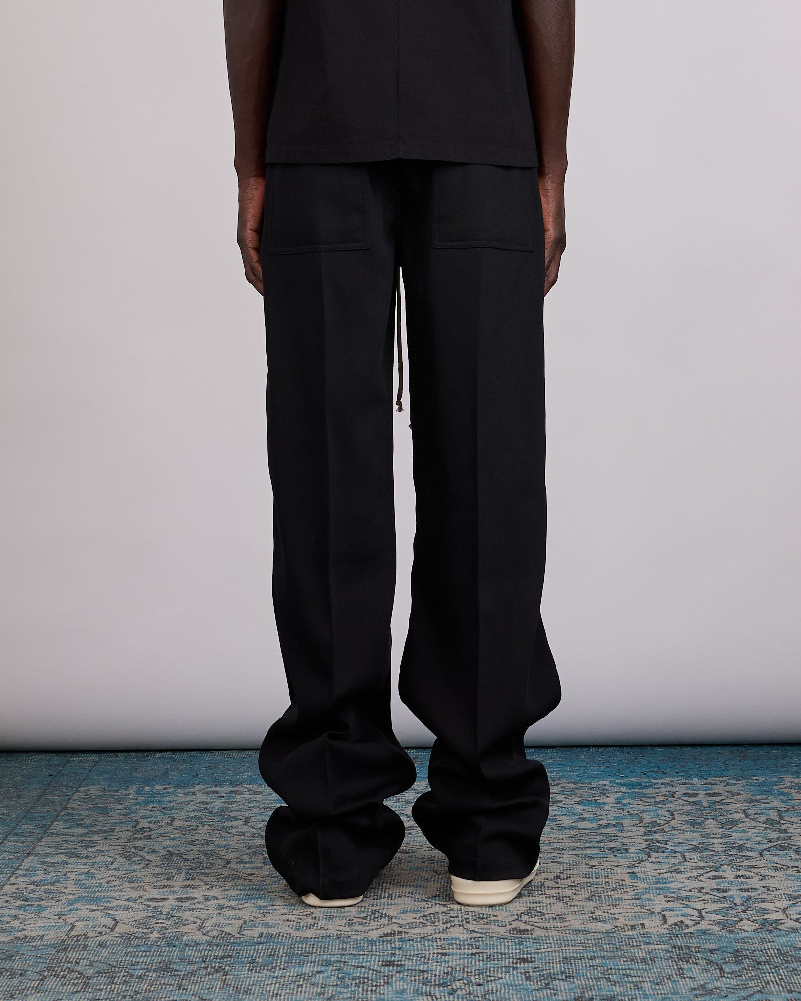 Rick Owens Drawstring Dietrich Pant Twisted Wool Black