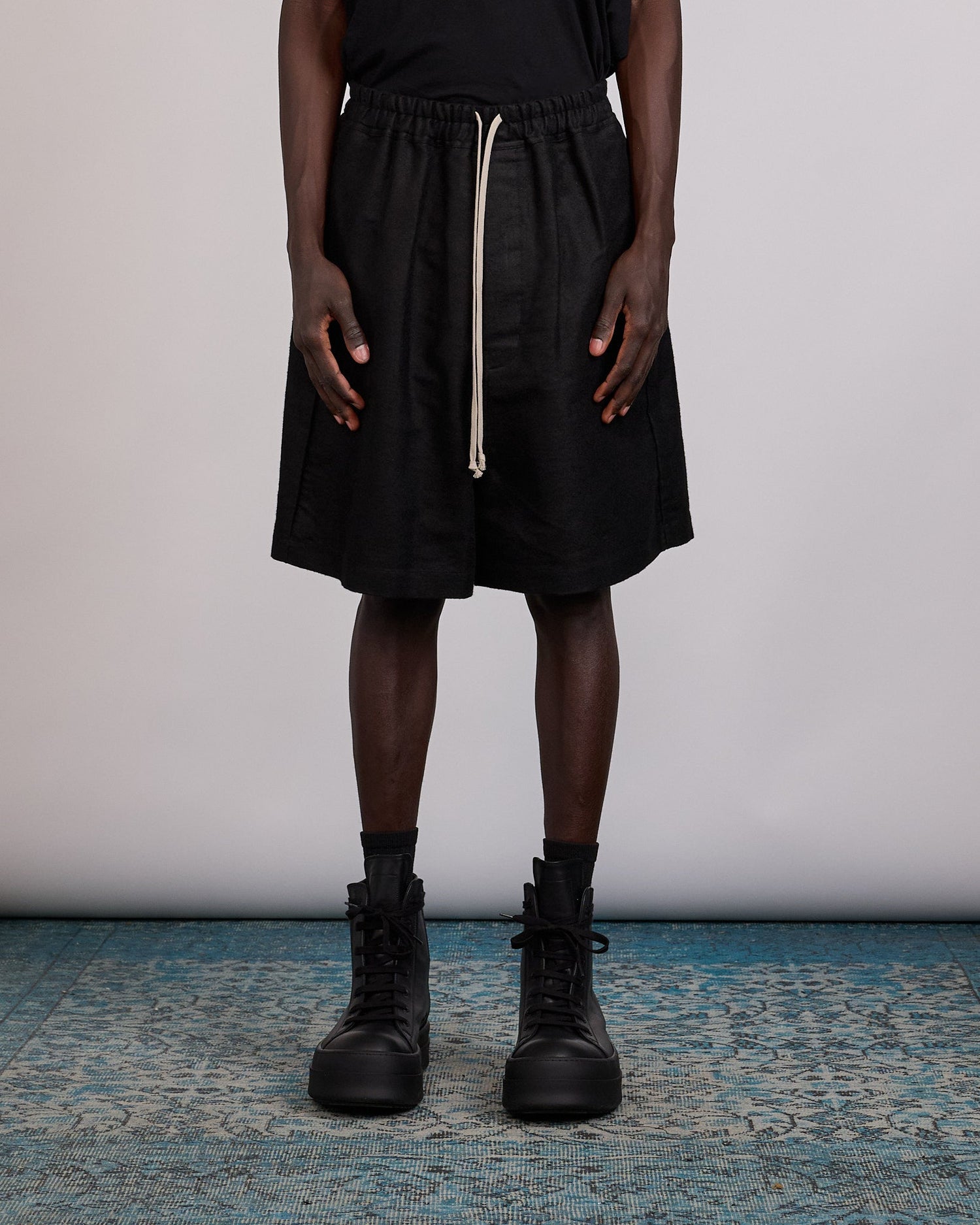 Rick Owens Faun Short Ramie Moleskin Black