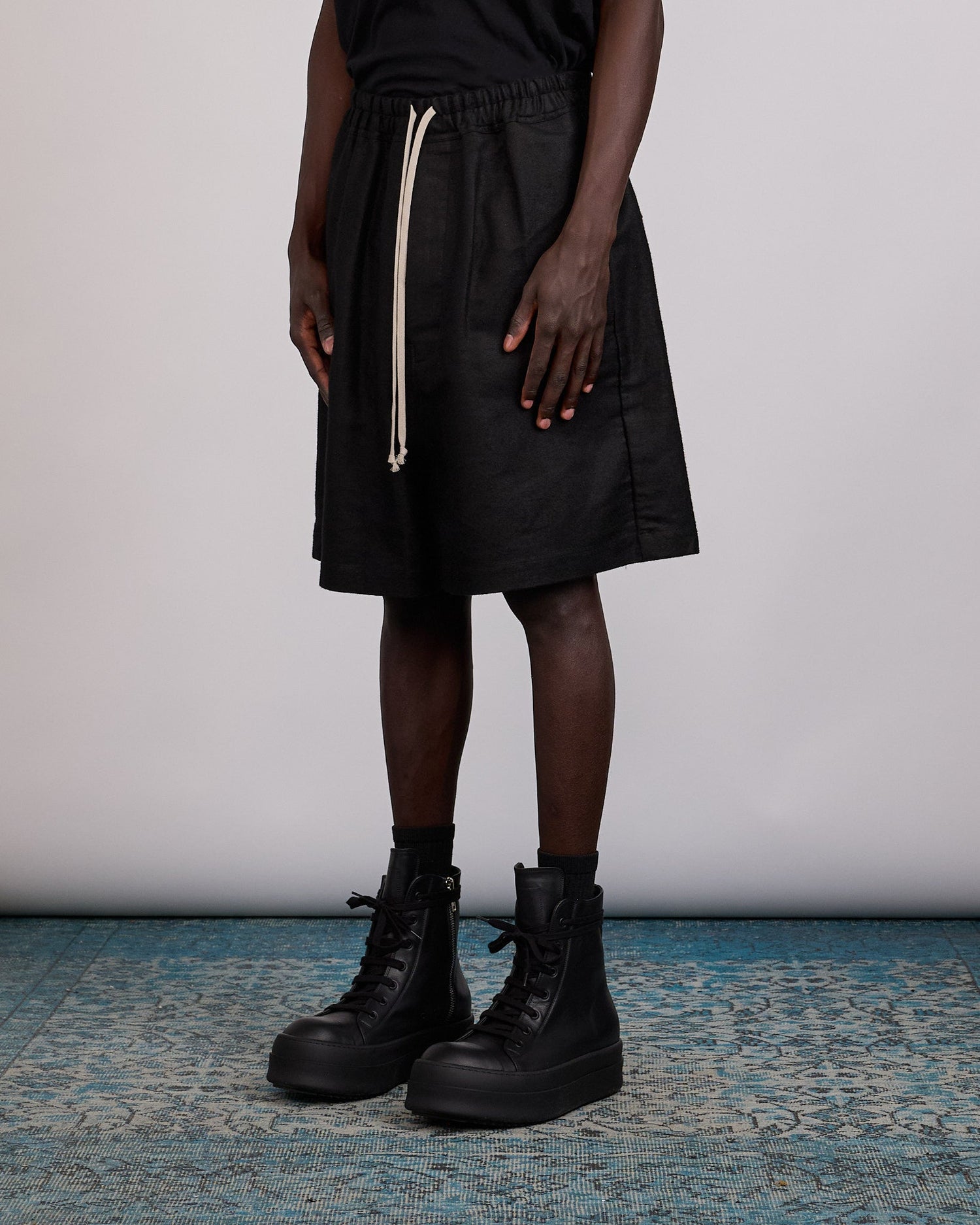 Rick Owens Faun Short Ramie Moleskin Black