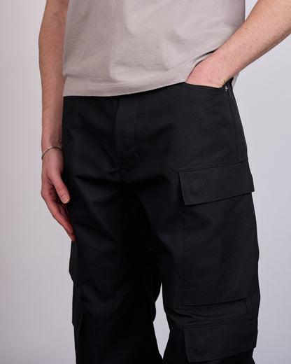 Rick Owens Geth Cargo Jean Cordura Cotton Black