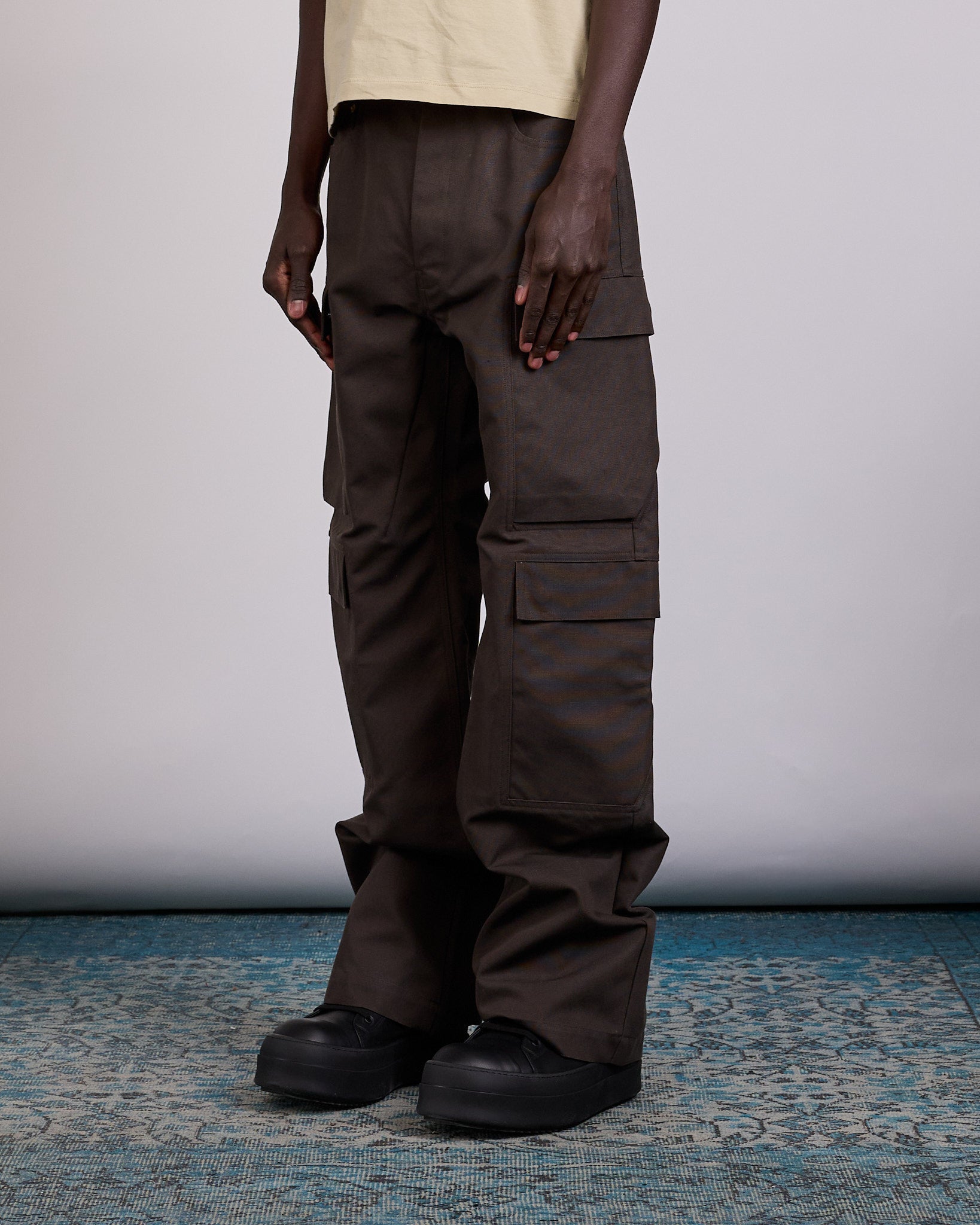 Rick Owens Geth Cargo Jean Cordura Cotton Dark Dust