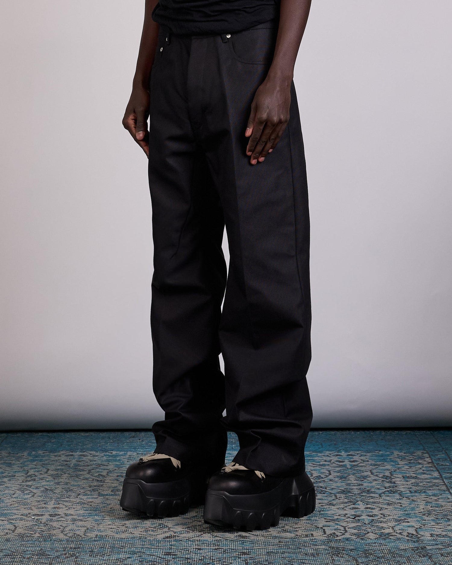 Rick Owens Geth Jean Cordura Cotton Black