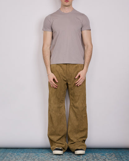 Rick Owens Geth Jean Sumi Suede Leather Brown