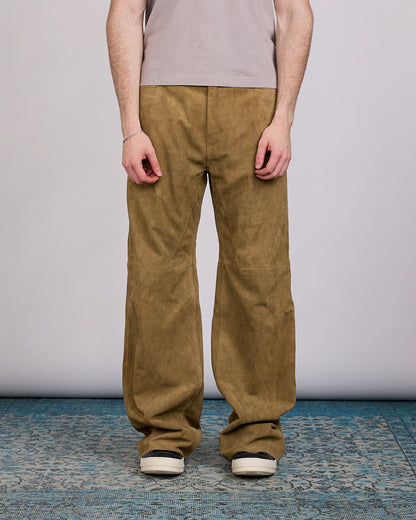 Rick Owens Geth Jean Sumi Suede Leather Brown