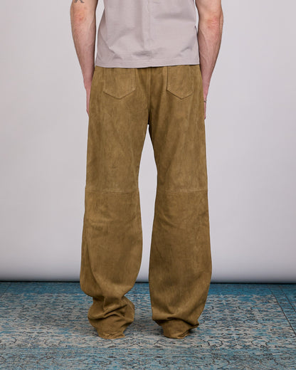 Rick Owens Geth Jean Sumi Suede Leather Brown