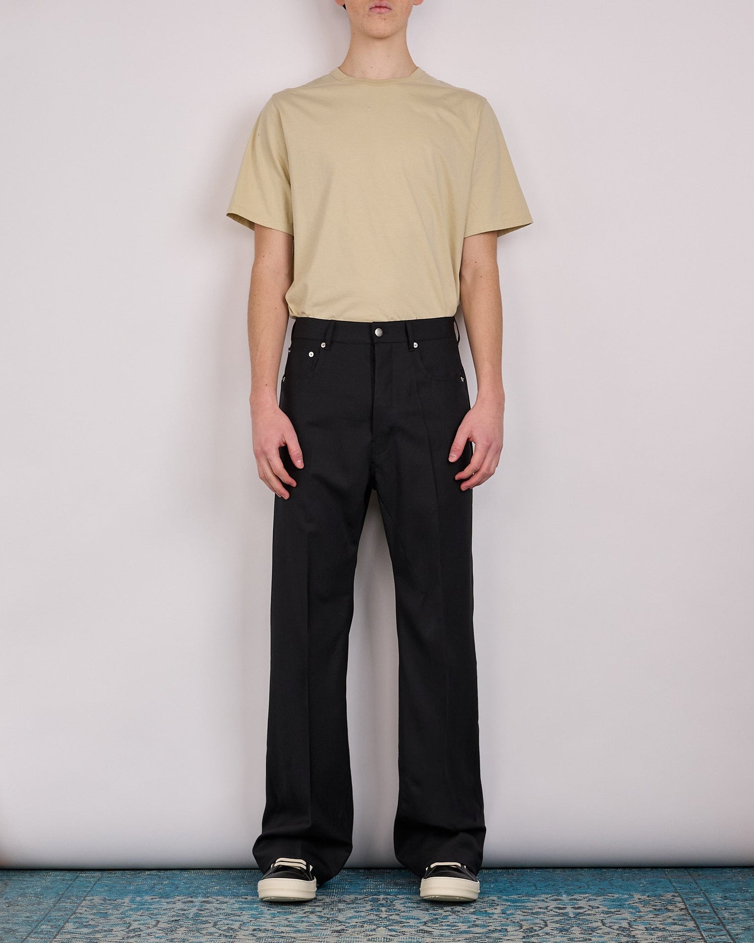 Rick Owens Geth Jean Zanlight Suiting Paper Wool Black