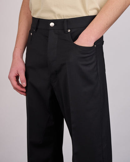 Rick Owens Geth Jean Zanlight Suiting Paper Wool Black