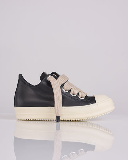 Rick Owens Jumbo Lace Low Sneak LCO Leather Black Milk