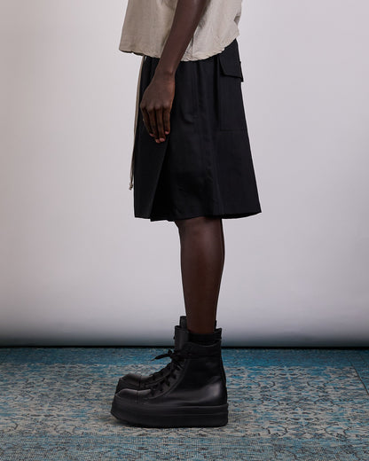 Rick Owens Kilt Short Wool Gauze Black