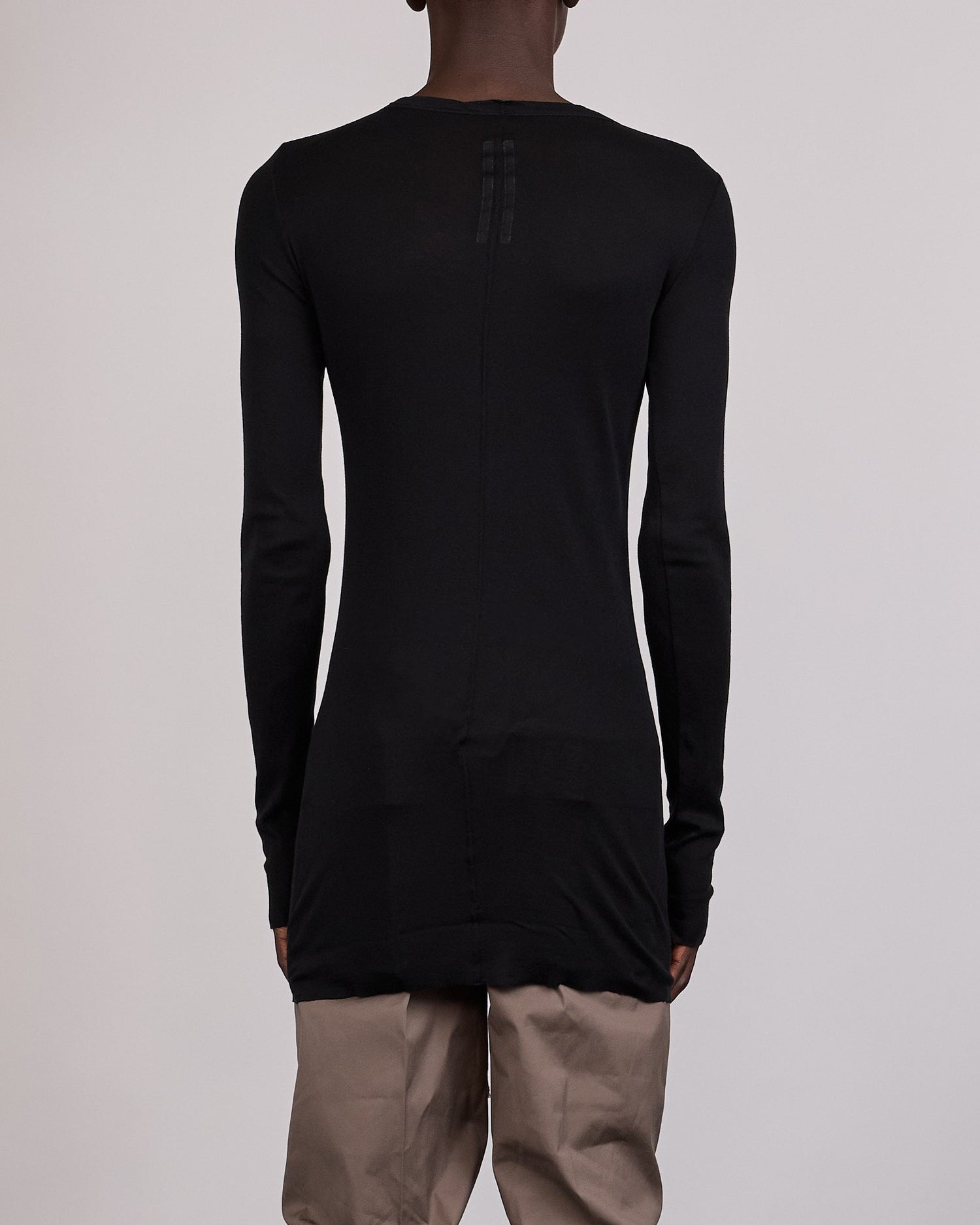 Rick Owens Longsleeve Rib T-Shirt Micro Rib Black