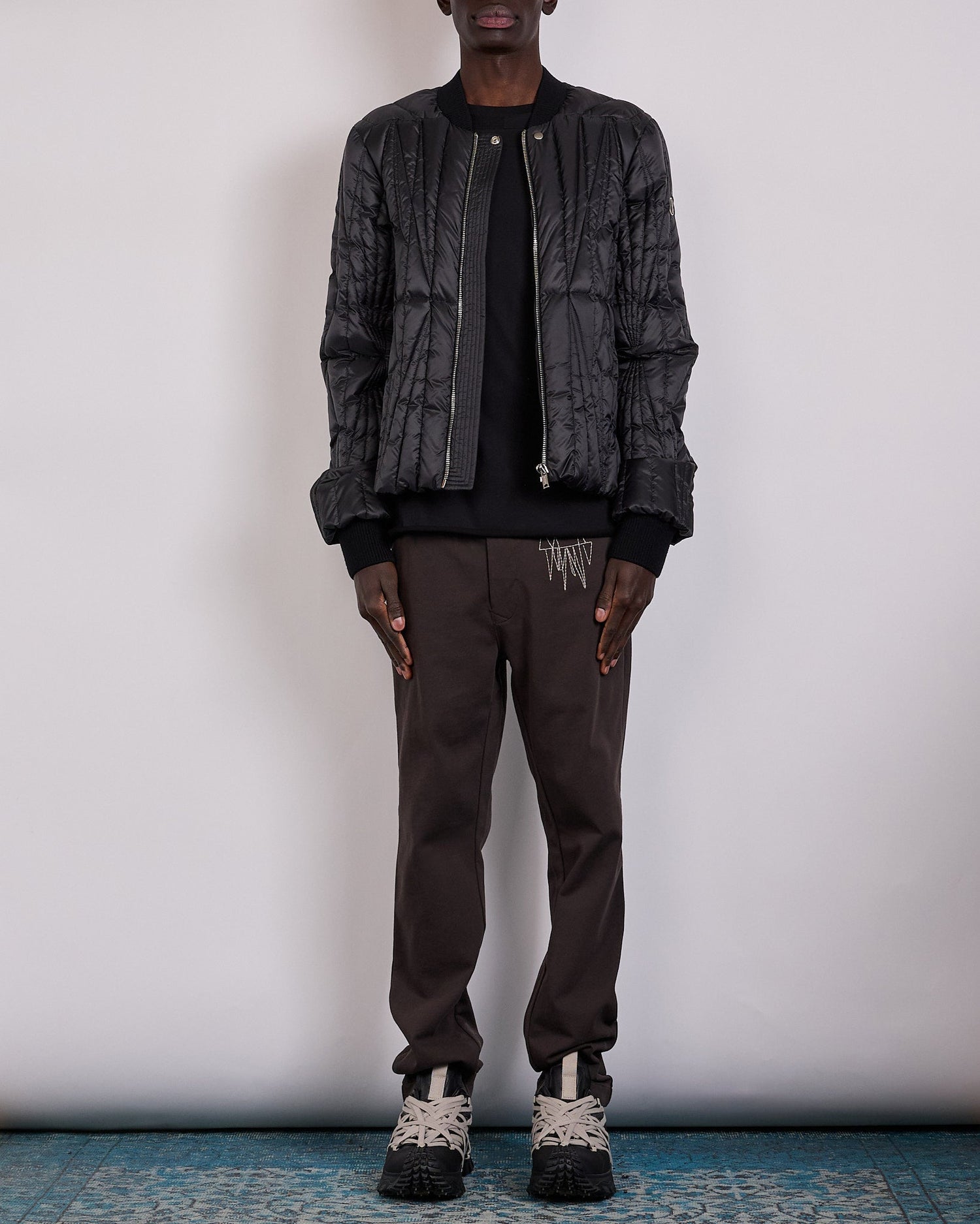 Rick Owens x Moncler Geocamo Flight Jacket Lightweight Duvet Black