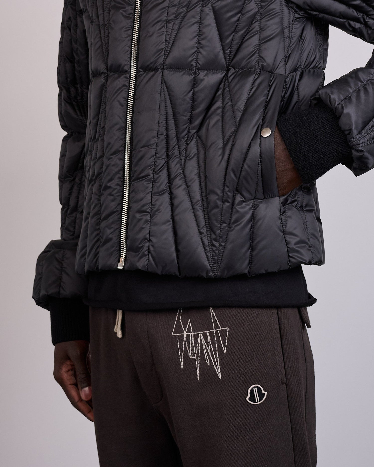 Rick Owens x Moncler Geocamo Flight Jacket Lightweight Duvet Black