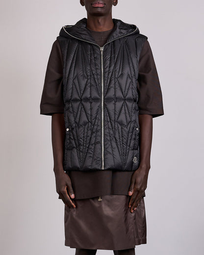 Rick Owens x Moncler Geocamo Ziplock Vest Lightweight Duvet Black