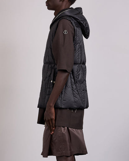 Rick Owens x Moncler Geocamo Ziplock Vest Lightweight Duvet Black