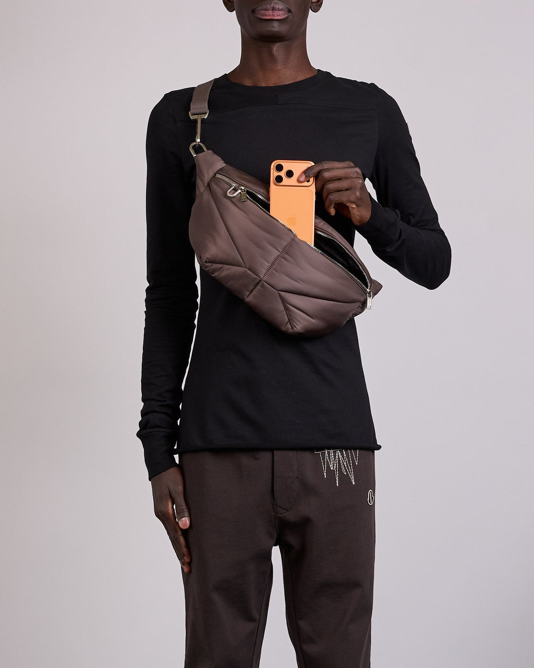 Rick Owens x Moncler Lightweight Duvet Bumbag Dark Dust