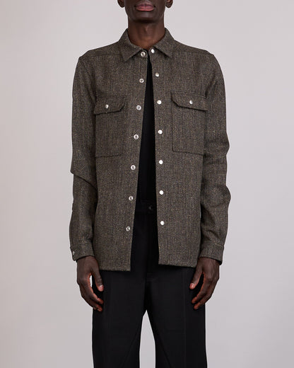 Rick Owens Outershirt Carbone Wool Carbon
