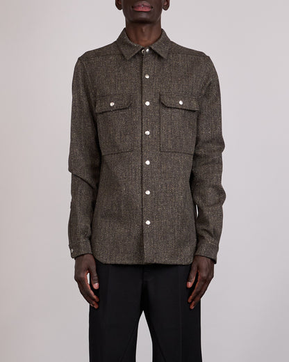 Rick Owens Outershirt Carbone Wool Carbon