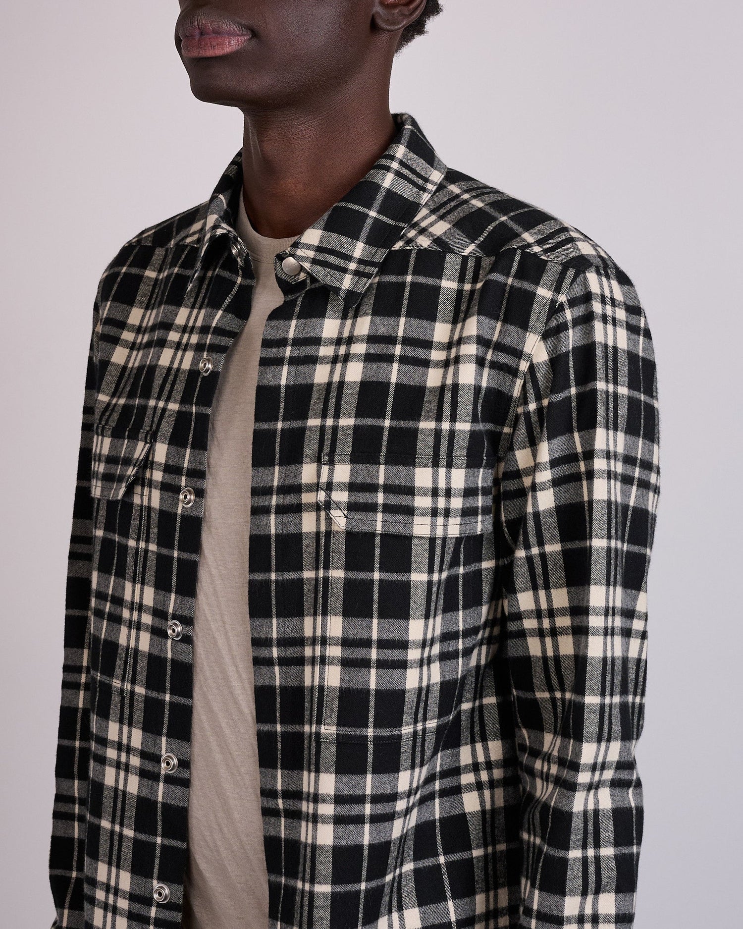 Rick Owens Outershirt Cotton Plaid Black
