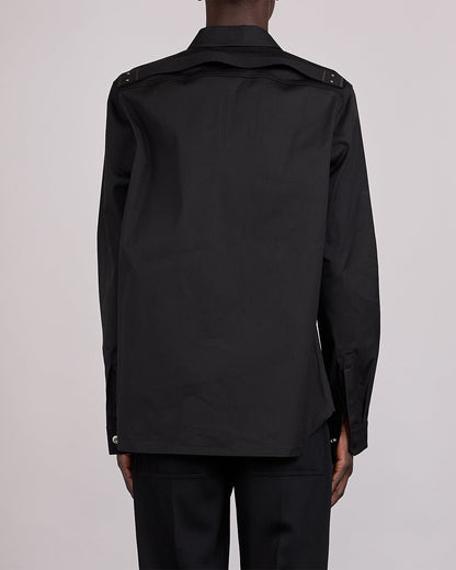 Rick Owens Outershirt TE Stretch Poplin Black