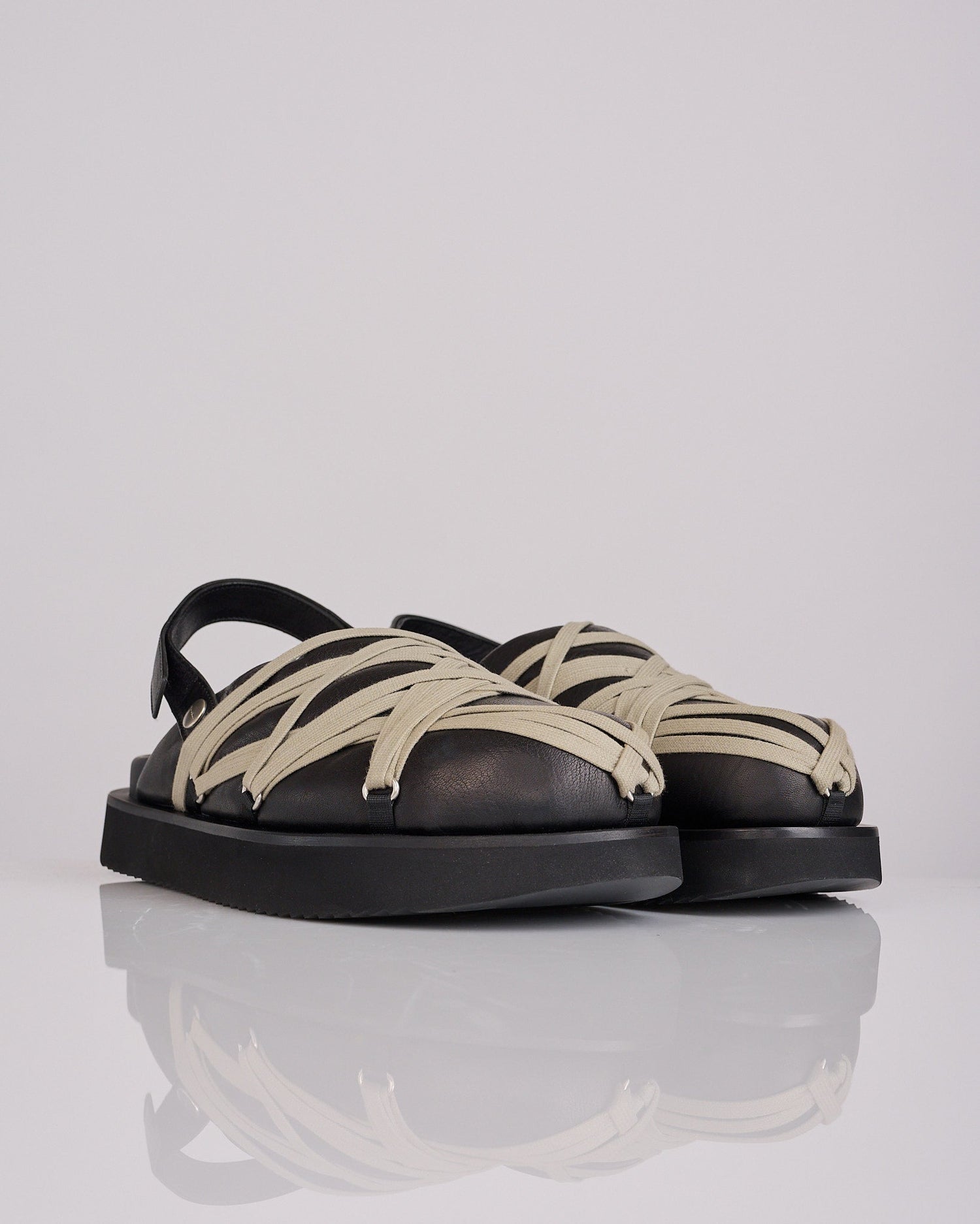 Rick Owens Padded Megalace Mule Black Pearl