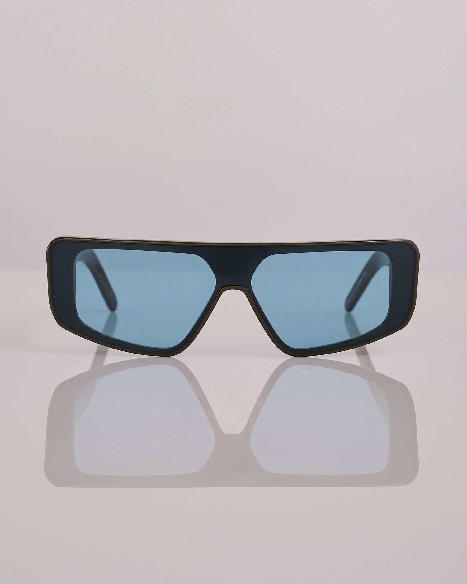Rick Owens Performa Temple Sunglass Olive Amazonite