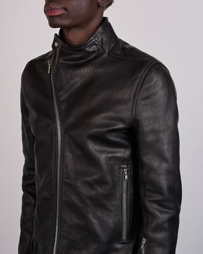 Rick Owens Release Jacket Washed Lamb Leather Black