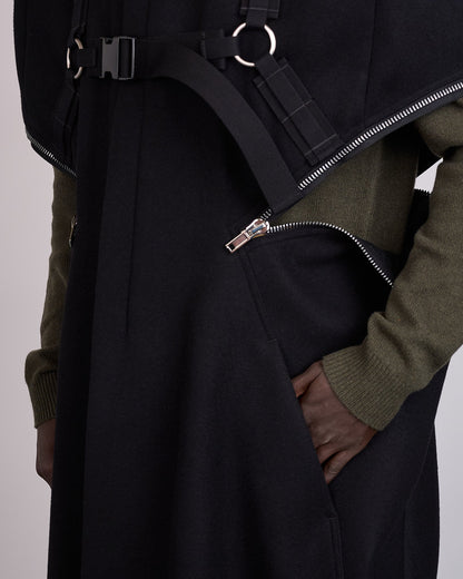 Rick Owens Runway Blixa Melton Wool Cape Black