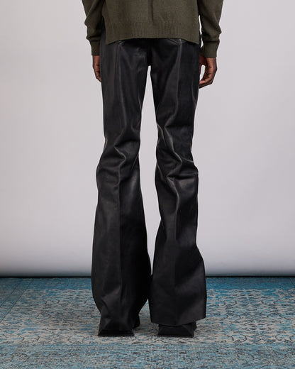 Rick Owens Runway Bolan Jean Full Grain Leather Pant Black